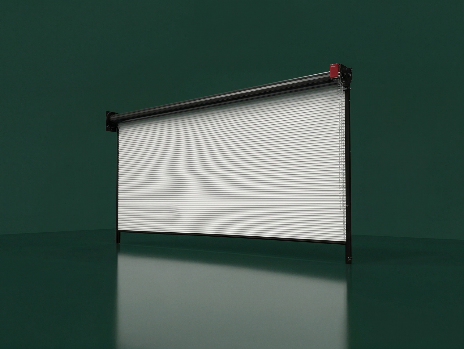 Rolling Steel Door on green background